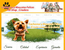 Tablet Screenshot of cachorrosymascotasfelices.com